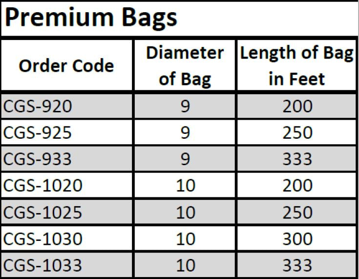 Plastar Grain Bag Sizes